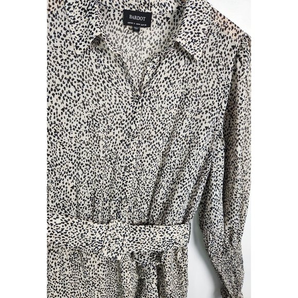 Bardot Women's Sz. M/8 Bessie Mini Belted Dress In Geo Spot - Picture 4 of 9